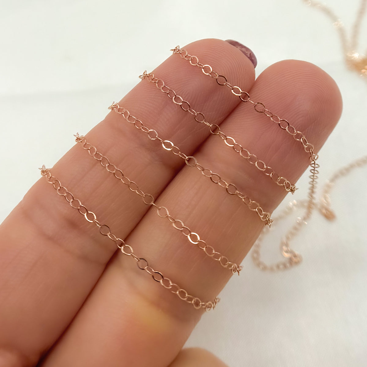 Rose Gold Filled Flat Cable Chain