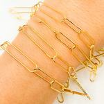 Load image into Gallery viewer, Z65GP. Gold Plated 925 Sterling Silver Smooth Paperclip Link Chain