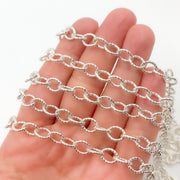 Sterling Silver Twisted Marquise Oval Link Chain