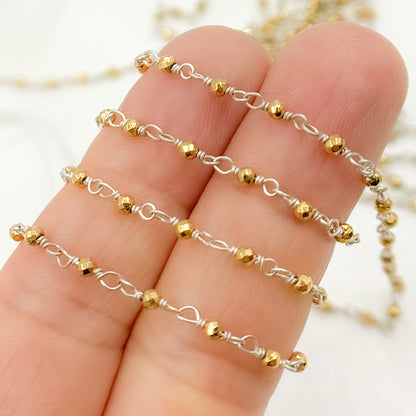 Pyrite Sterling Silver Wire Chain