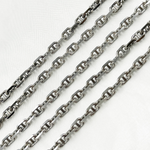 Load image into Gallery viewer, Y75OX. Oxidized 925 Sterling Silver Diamond Cut Marina Link Chain