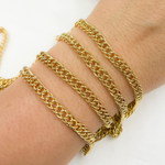 Load image into Gallery viewer, V35GP. Gold Plated 925 Sterling Silver Hollow Double Curb Chain