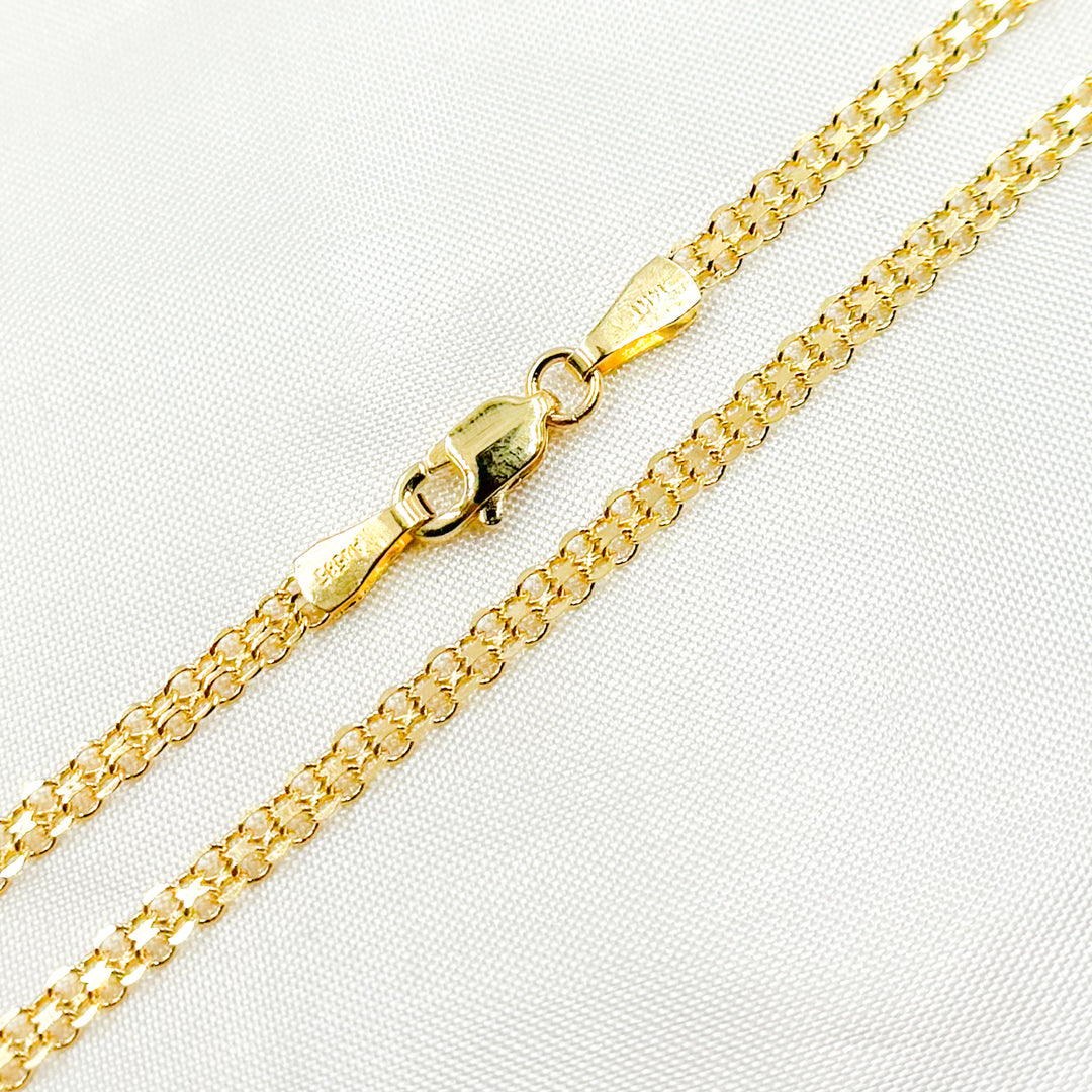 035R03AC2T2 Bracelet. 14K Solid Gold Bismark Link Bracelet