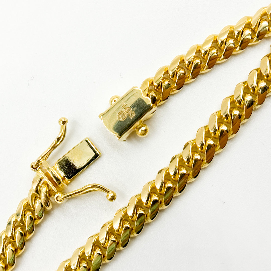 150R04GGA3BOXBracelet. 14K Solid Yellow Gold Flat Curb Link Bracelet