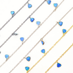 Load image into Gallery viewer, Created Blue Opal Triangle Shape Dangle Chain. CBO2
