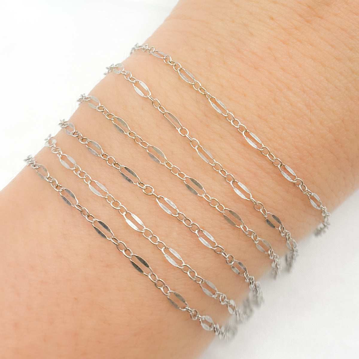 Oxidized Sterling Silver Flat Marina Chain