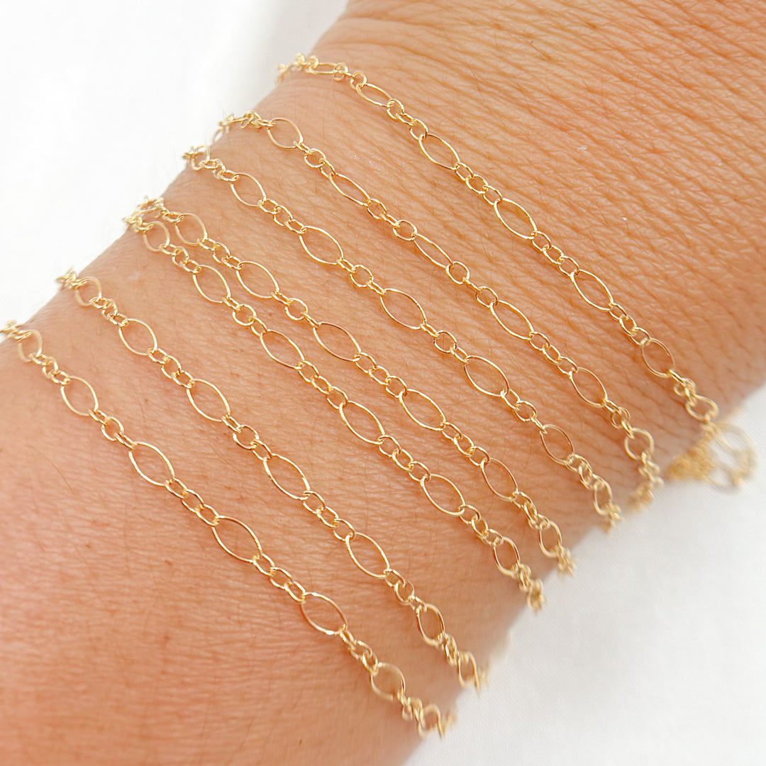 716GF. 14K Gold Filled Long & Short Link Chain