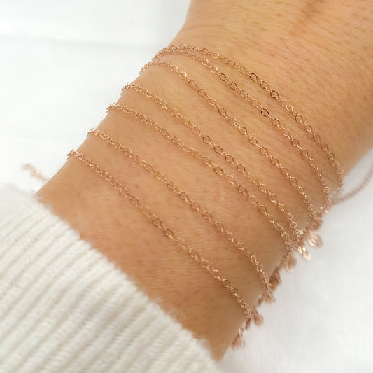 Rose Gold Filled Flat Cable Chain