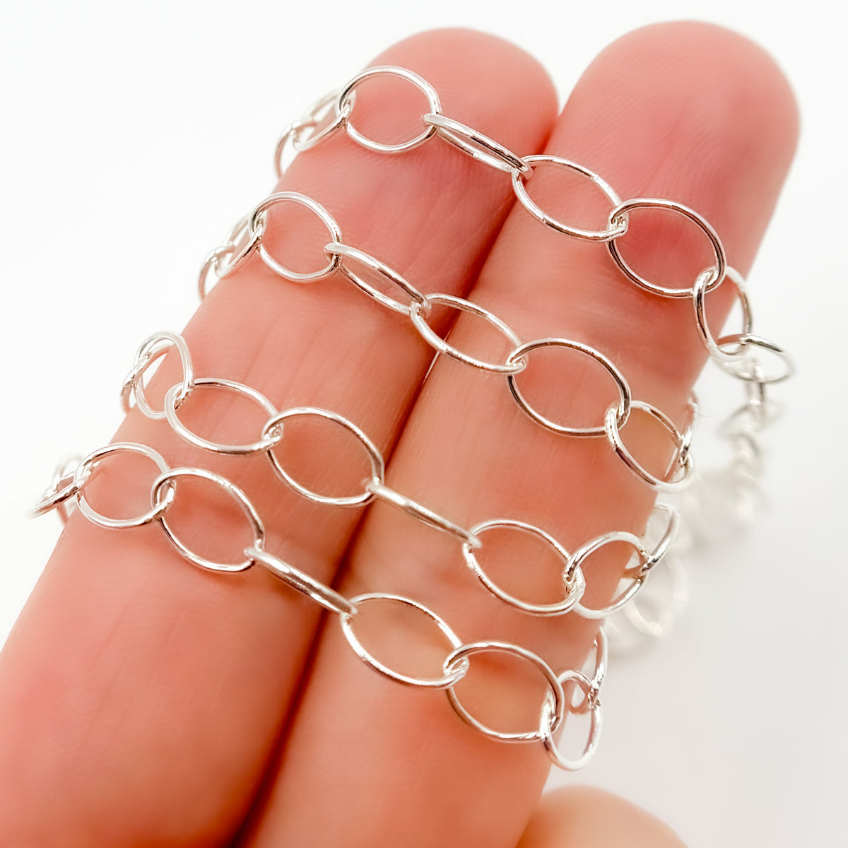 Sterling Silver Smooth Oval Link Chain