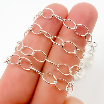 Sterling Silver Smooth Oval Link Chain