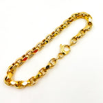 Load image into Gallery viewer, 568/A138B. 14K Solid Gold Hollow Flat Cable Link Bracelet