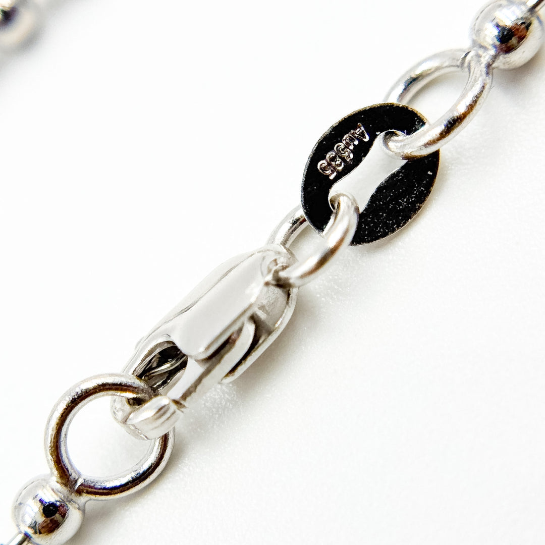 150CPBBWG. 14K Solid White Gold Bead Chain