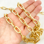 Load image into Gallery viewer, Gold Plated 925 Sterling Silver Thick Paperclip Chain. 568MTGP
