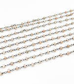Load image into Gallery viewer, Coated Peach Moonstone Wire Chain. CMS35
