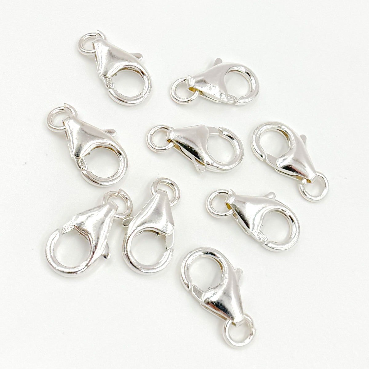 10MM White Sterling Silver Trigger Clasp