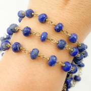 Lapis Lazuli Gold Plated Wire Chain