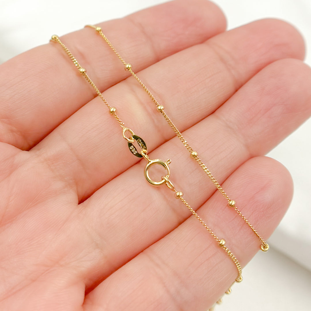 024G53T2. 14K Solid Gold Satellite Chain