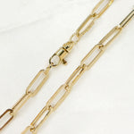 Load image into Gallery viewer, 568/535/GBracelet. 14K Yellow Gold Hollow Flat Paperclip Bracelet