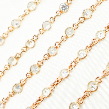 Cubic Zirconia Round Shape Connected Chain