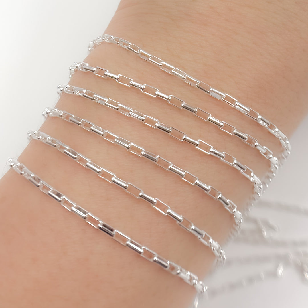 Y130SS. Sterling Silver Smooth Box Chain