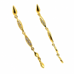 Load image into Gallery viewer, EFC52055. 14K Solid Gold and Diamonds Threader Earrings