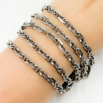 Load image into Gallery viewer, Oxidized 925 Sterling Silver Diamond Cut Marina Link Chain. Y75OX
