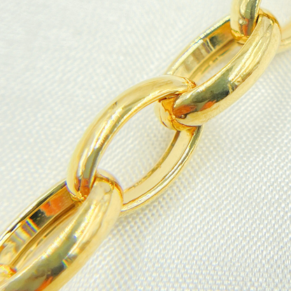 Gold Plated 925 Sterling Silver Smooth Oval Link Chain