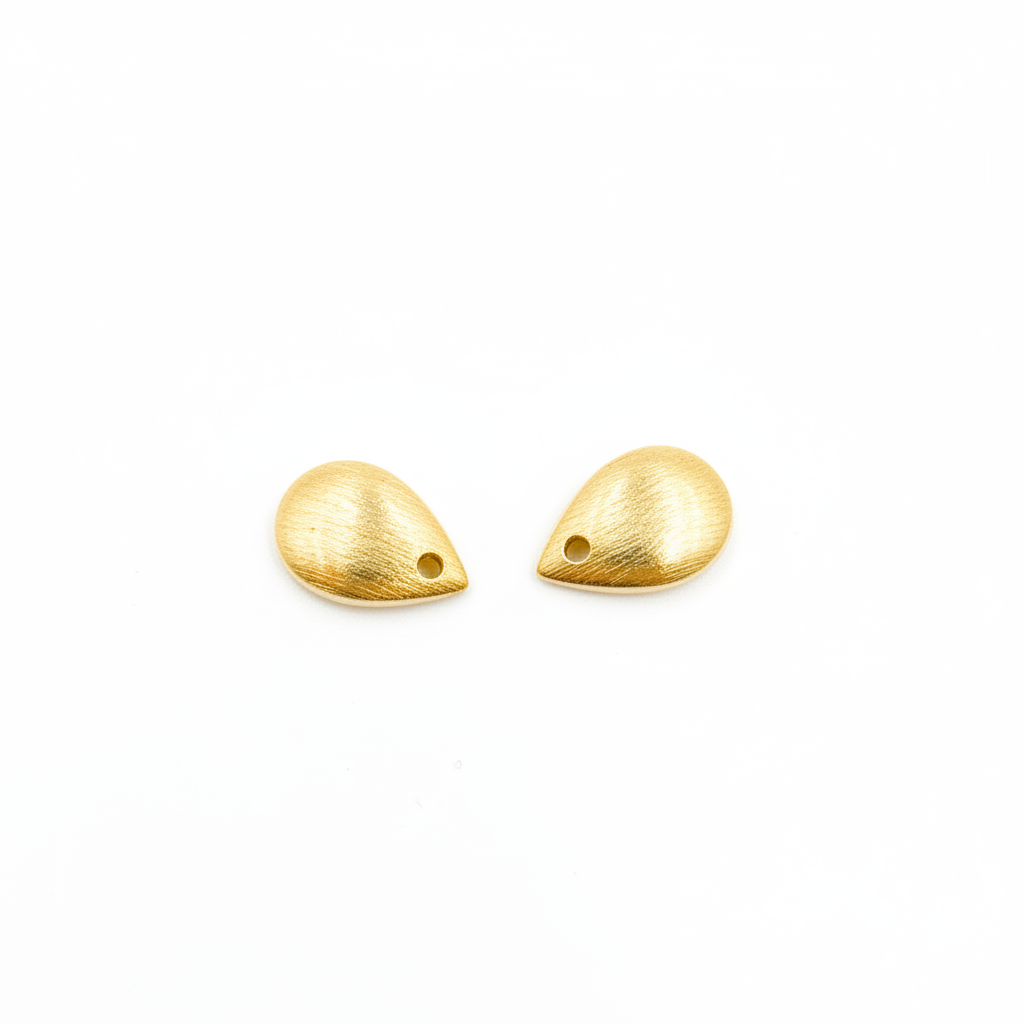 TD6GP. Gold Plated Sterling Silver Curved Tear Drop