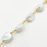 Load image into Gallery viewer, PRL62. Gold Plated Wire Freshwater Grey Nugget Pearl Chain
