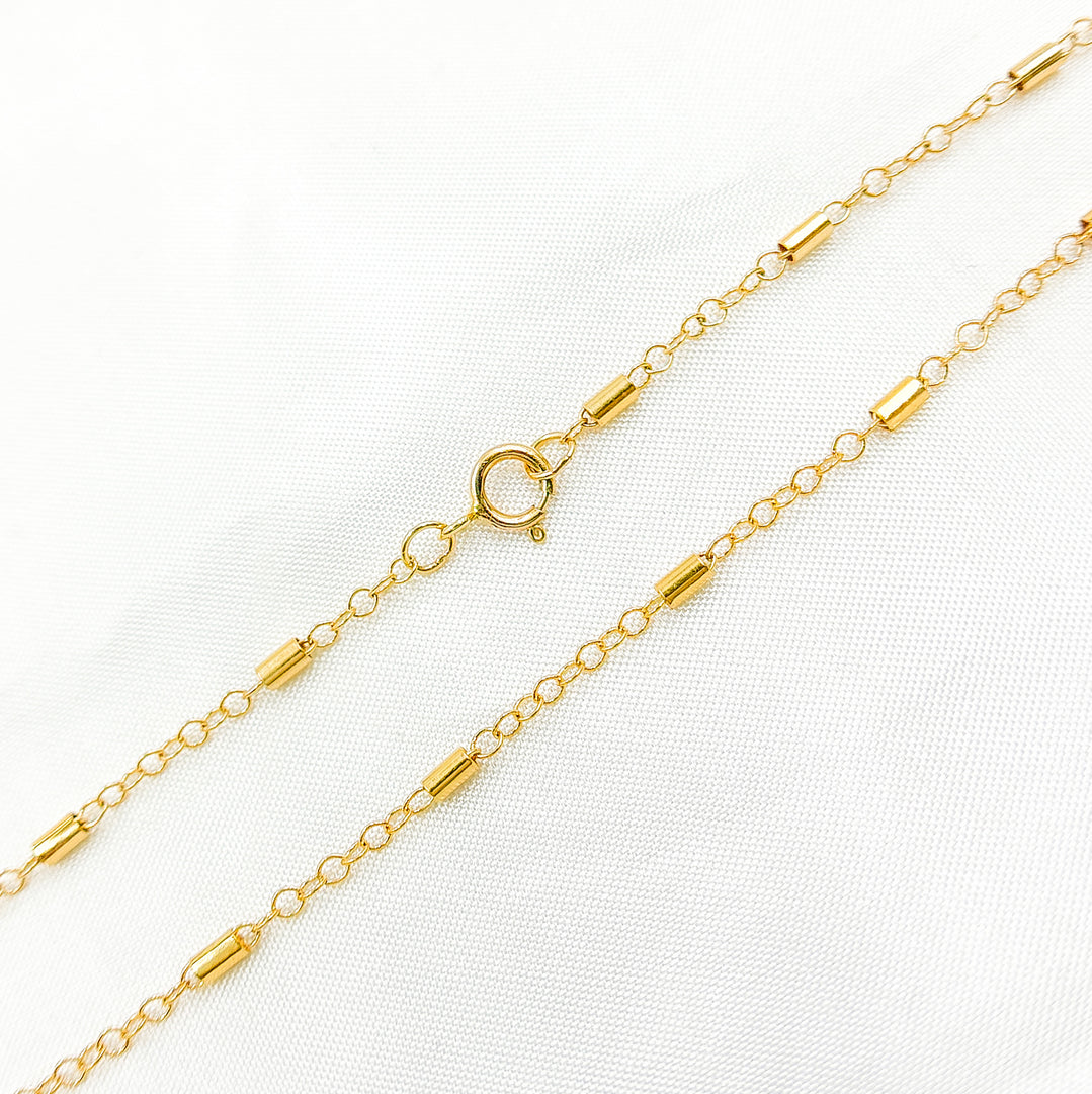 14K Gold-Filled Satellite Tube Finish Necklace. 1203D2