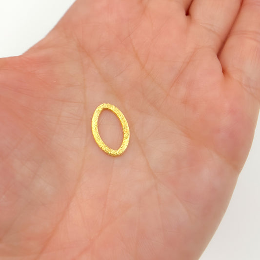 15MM Gold-plated Sterling Silver Brushed Marquis Connector