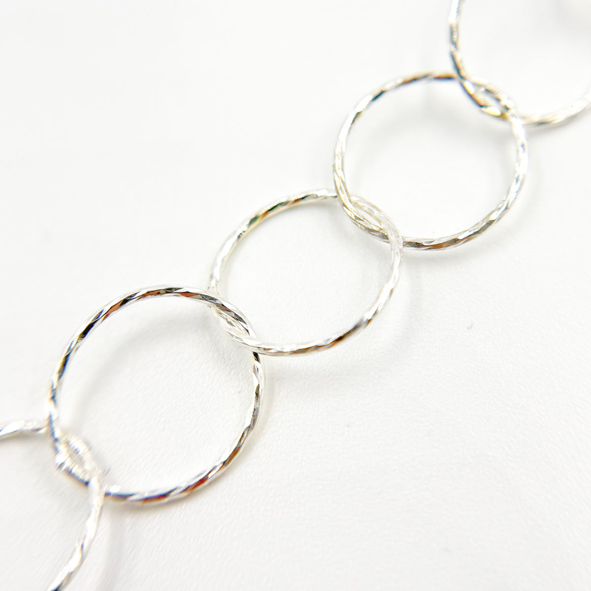 Sterling Silver Diamond Cut Round Link Chain