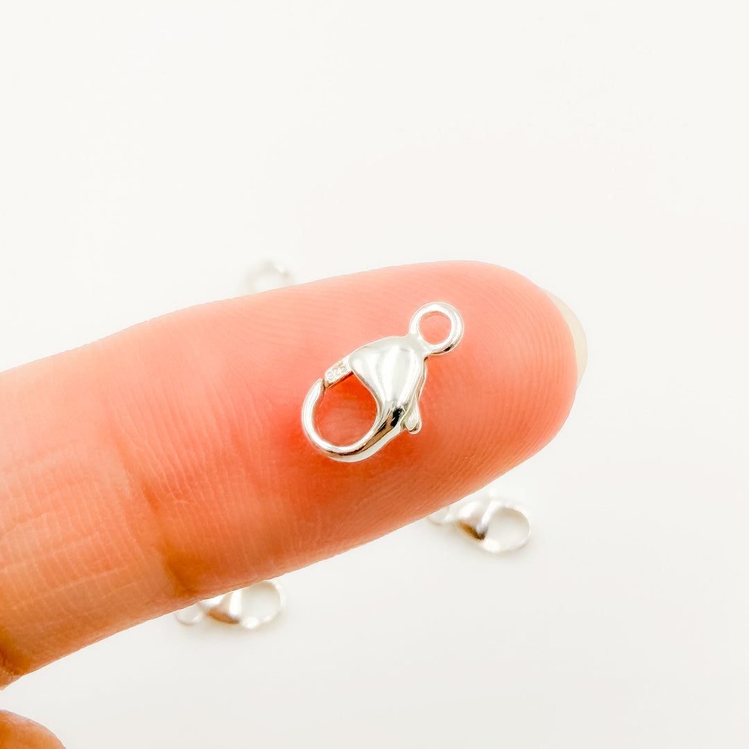0925TC. White Sterling Silver Trigger Clasps with Fixed Ring