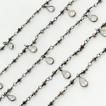 Load image into Gallery viewer, Pyrite &amp; CZ Dangle Oxidized Wire Chain. PYR5
