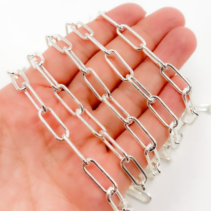 Sterling Silver Smooth Paperclip Chain