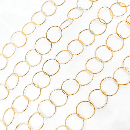 14K Gold Filled Twisted Round Link Chain