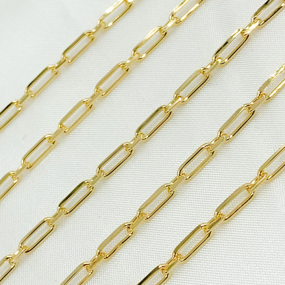 Z19GP. Gold Plated 925 Sterling Silver Short & Long Oval Link Chain