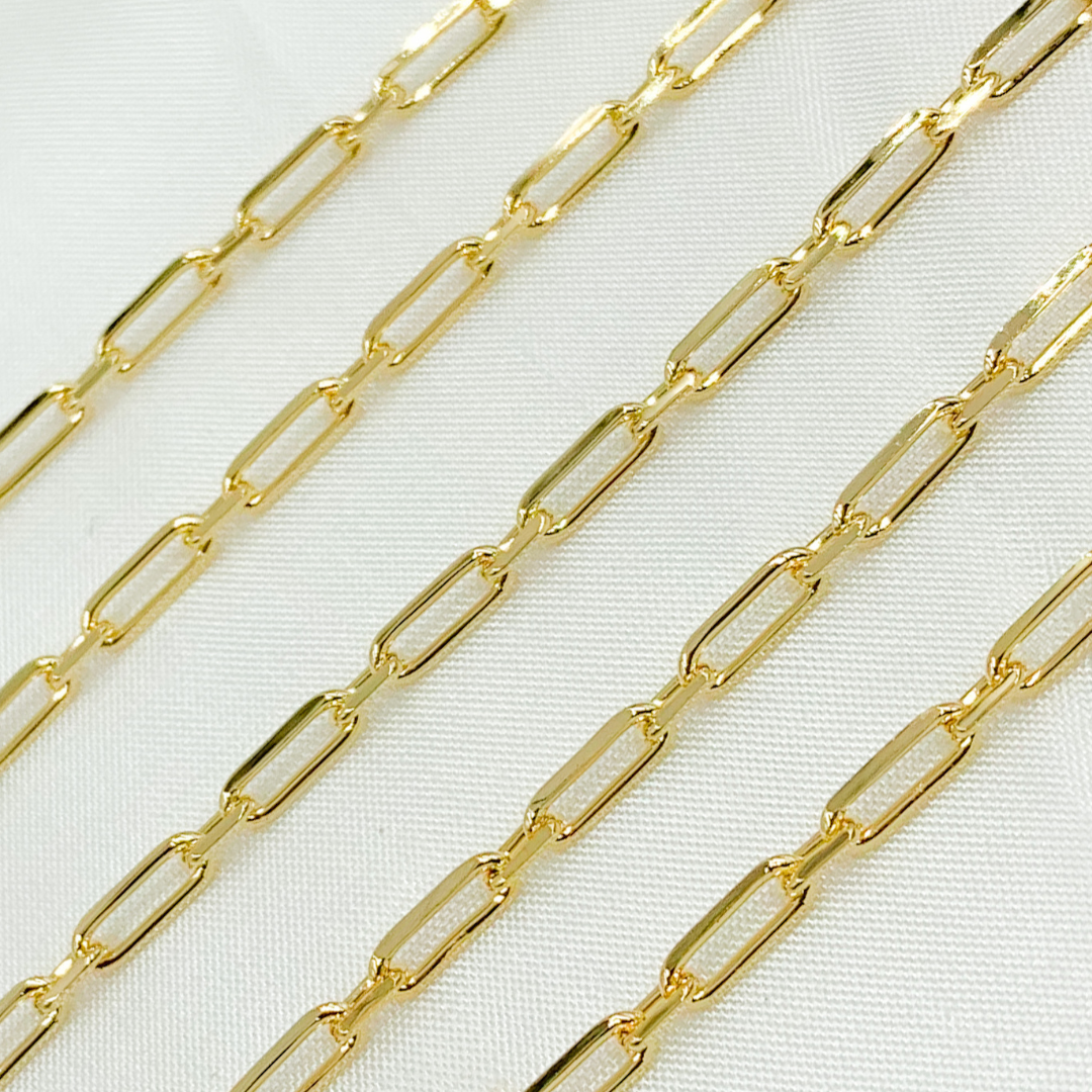 Z19GP. Gold Plated 925 Sterling Silver Short & Long Oval Link Chain