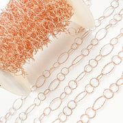 Rose Gold Plated Silver Long and Short Link Chain