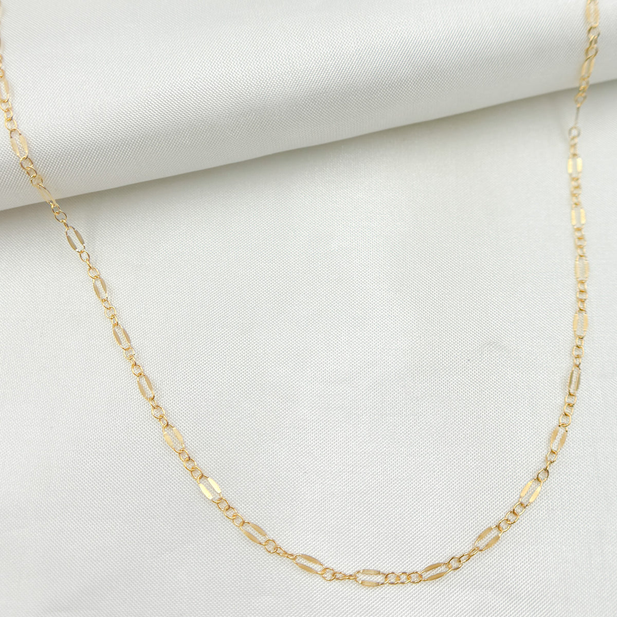 14K Gold-Filled Flat Marina and Cable Links Necklace