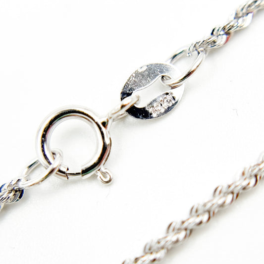 025CRDLGWG18K. 18K Solid White Gold Rope Chain