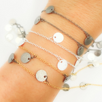 Load image into Gallery viewer, Sterling Silver Disc Dangle Wire Chain
