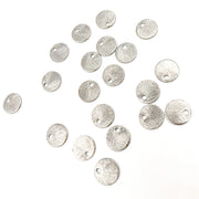 8MM Black Rhodium Sterling Silver Brushed Round Flat Disc Charm with a Single Hole