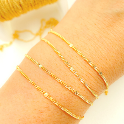 14k Gold Filled Satellite Curb & Diamond Cut Marina Link Chain