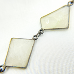 Load image into Gallery viewer, White Moonstone Fancy Shape Bezel Chain. WMS3
