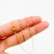 058VED. 14K Solid Gold Link Box Chain