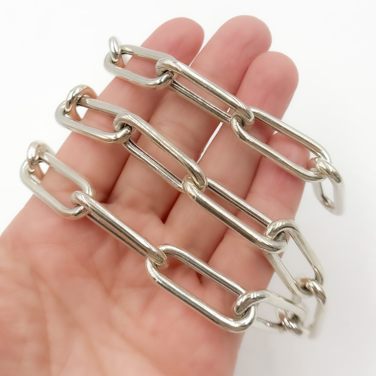 Sterling Silver Smooth Paperclip Chain