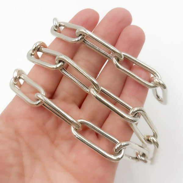Sterling Silver Smooth Paperclip Chain
