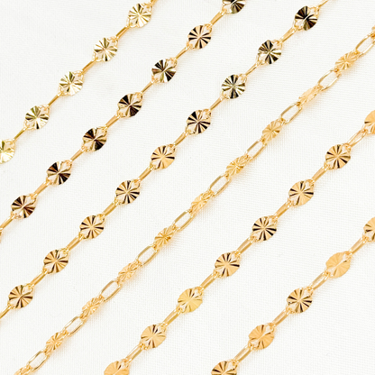 14k Gold Filled Marina and Cable Link Chain