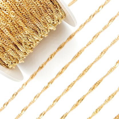 V318GF. 14K Gold Filled Twisted Singapore Unfinished Chain